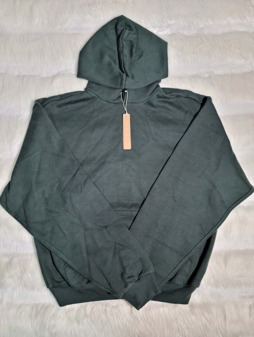 SKIMS Cotton Fleece Classic Pullover Hoodie Green Spruce Women Small NEW
